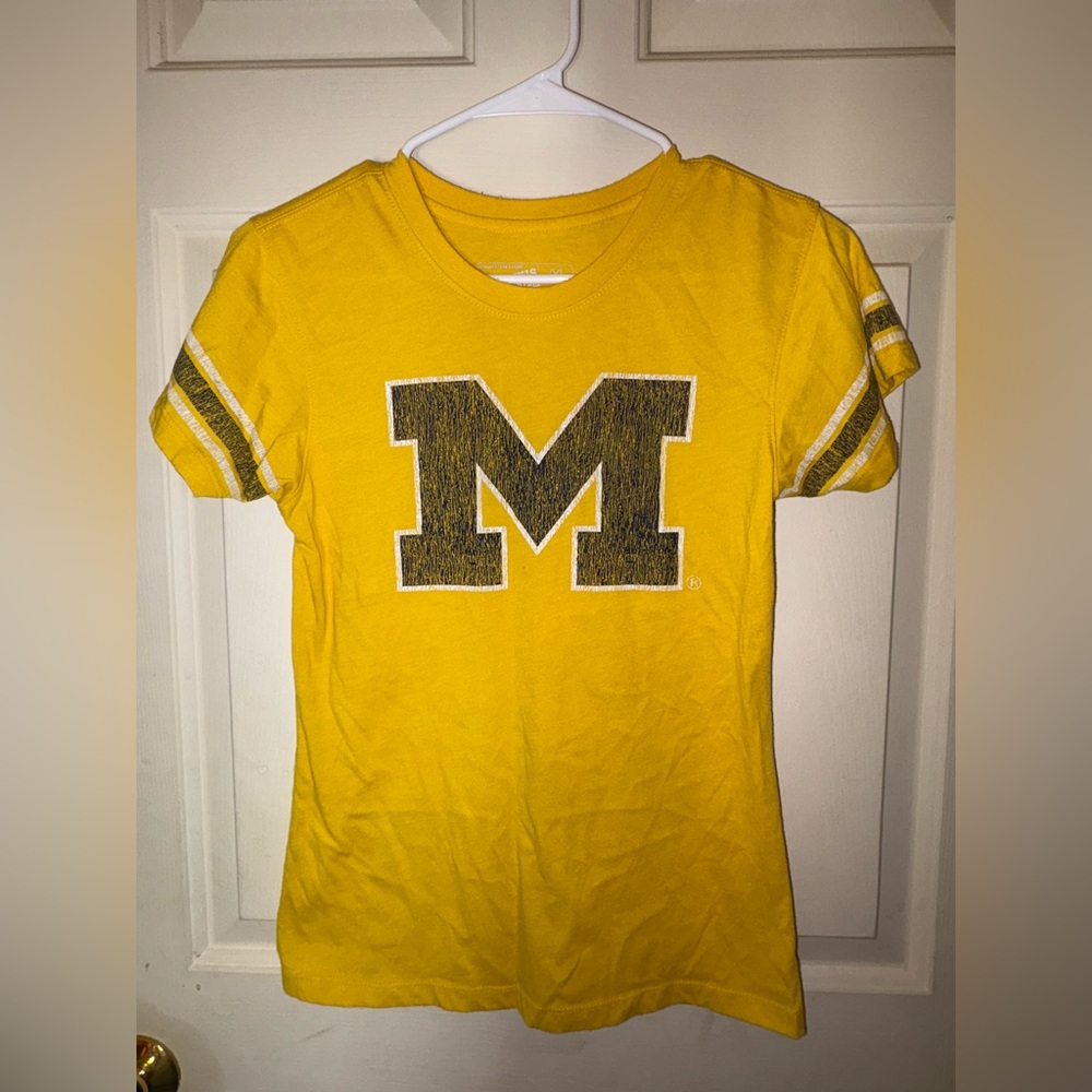 Yellow Michigan women Shirt with M Logo